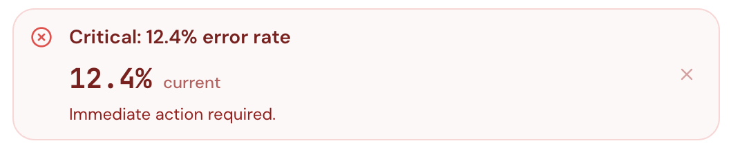 Callout alert with embedded metric